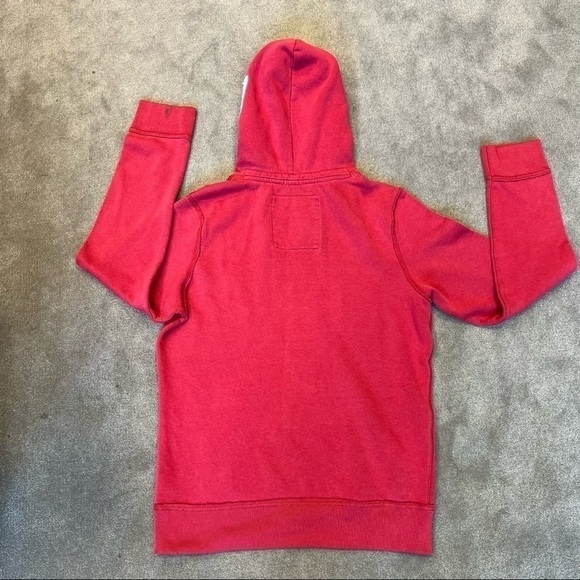 AÉROPOSTALE athletic department red hoodie with pocket, M, patchwork stitching. - Picture 2 of 14